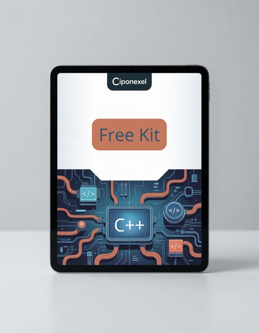 Ciponexel free kit packaging with C++ logo on a gray background