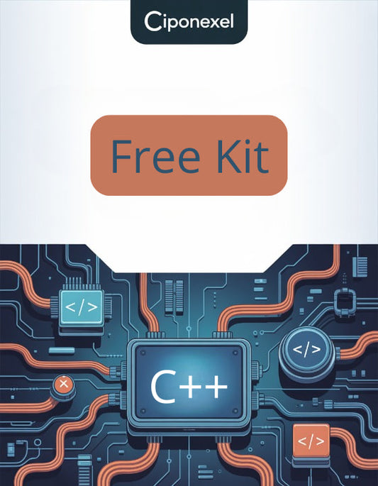 Ciponexel Free Kit with C++ logo on a circuit board design