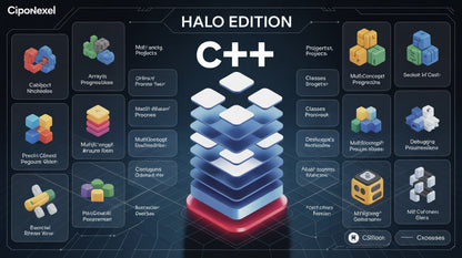 C++ Halo Edition with various features and tools displayed on a dark background.