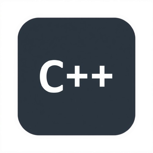 C++ logo on a black square background